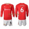 Original Trikotsatz Manchester United Paul Pogba 6 Heimtrikot 2021-22 Langarm Für Kinder